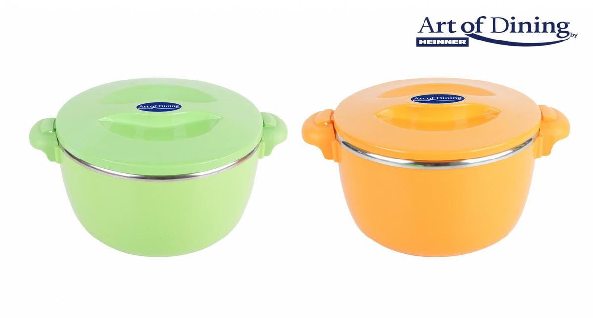 HEINNER CASEROLA TERMICA 6L, NOVA, ART  OF DINING BY HEINNER (mix 2 culori in bax - 2 verzi + 2 portocalii)