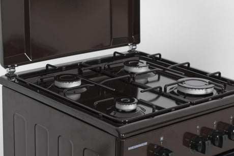 Heinner Aragaz Aragaz Gaz Heinner HFSC-SME50BRW | 50cm, 4 Arzatoare, Cuptor Gaz, Maro, 50x50x85cm