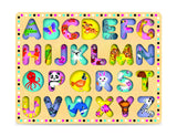 Placa de Sortare Abc, Jucarie Lemn — Kids Hits