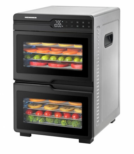 Heinner Deshidrator Deshidrator Alimente Heinner HFD-KDDB1200BKSS | 1200W, 12 Tavi Inox, Display LED, Dual Airflow