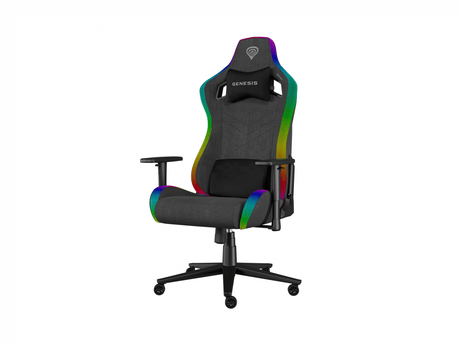 GENESIS Scaun gaming Genesis TRIT 660, material textil, iluminare RGB, suporta pana la 150 kg, inaltime reglabila, spatar ajustabil, gri