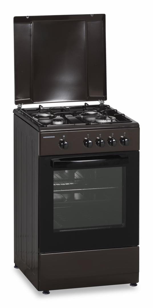 Heinner Aragaz Aragaz Gaz Heinner HFSC-SME50BRW | 50cm, 4 Arzatoare, Cuptor Gaz, Maro, 50x50x85cm