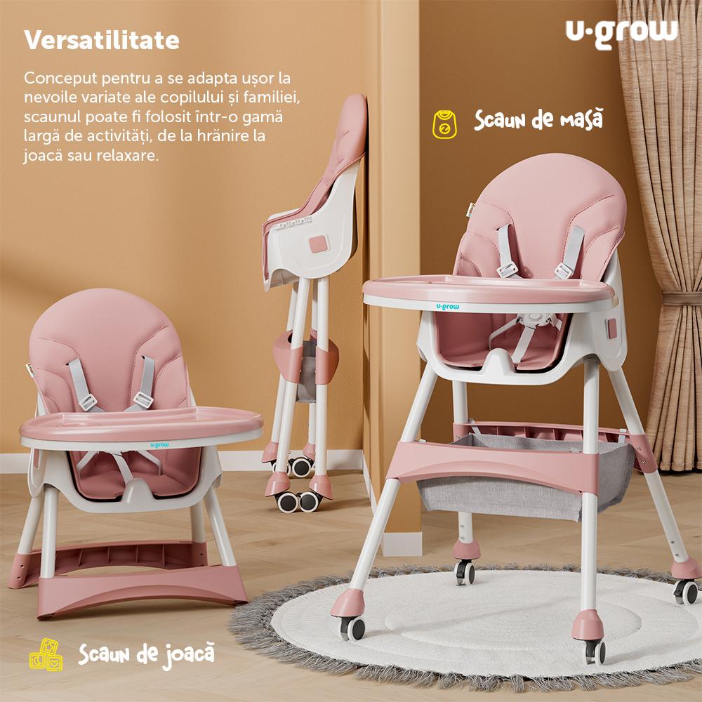 Scaun de Masa 2 în 1, Pliabil, Roz, U-grow
