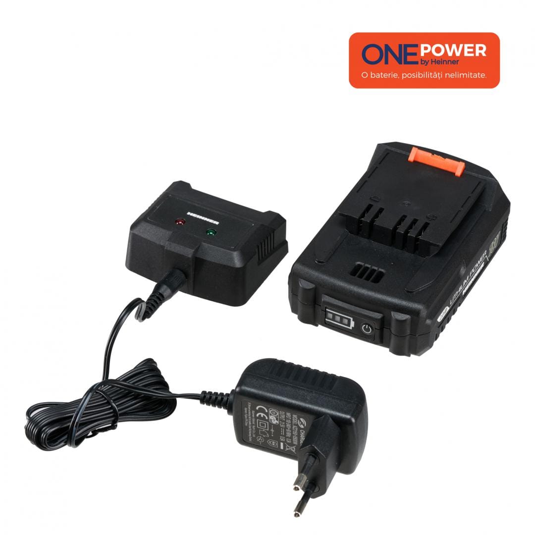 Heinner Incarcator acumulatori Pachet Acumulator + Incarcator HEINNER HR-LPBI001 | 2.0Ah, 0.5Ah, ONE POWER