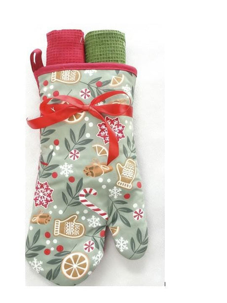 Heinner Manusa termoizolata Set Manusa Bucatarie Heinner HR-3KS-XMASG | 3 Piese, Craciun, Green