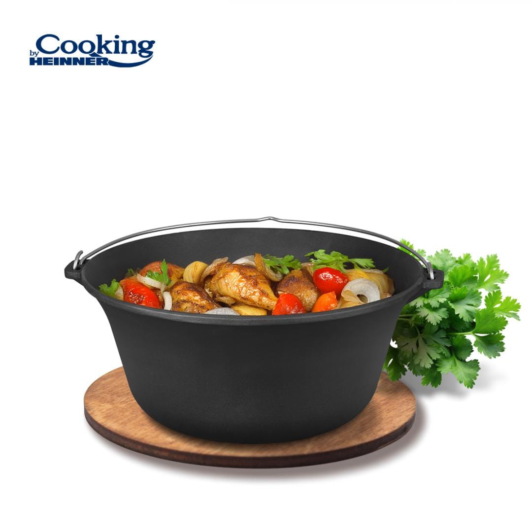 Heinner Vase de gatit Ceaun Din Fonta Heinner HR-ZVC-16CP | 16L, 41cm, Fonta Pura, Cu Capac