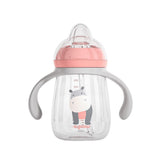 Pachet 3 în 1 Cana 260 Ml Tritan cu 3 Accesorii Diferite pentru Baut : Tetina Biberon, Cioc, Pai, Dark Pink, U-grow