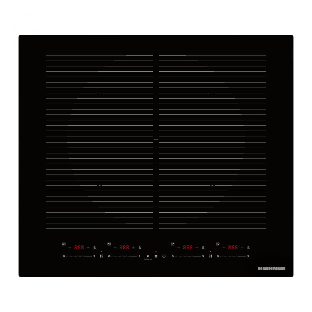 Plita incorporabila HEINNER HBHI-MQZ4ZB2FXSM, inductie, quadra zone (uneste 4 zone de gatit), 4 zone de gatit, slim, boo
