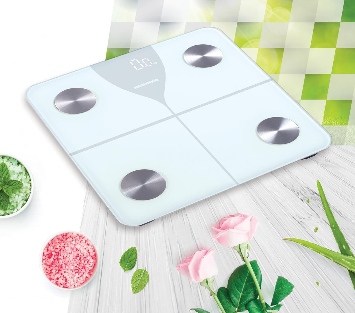 Heinner Cantar corporal Cantar Corporal Heinner HBS-BTH180WH | Smart, Bluetooth, 180kg, Alb