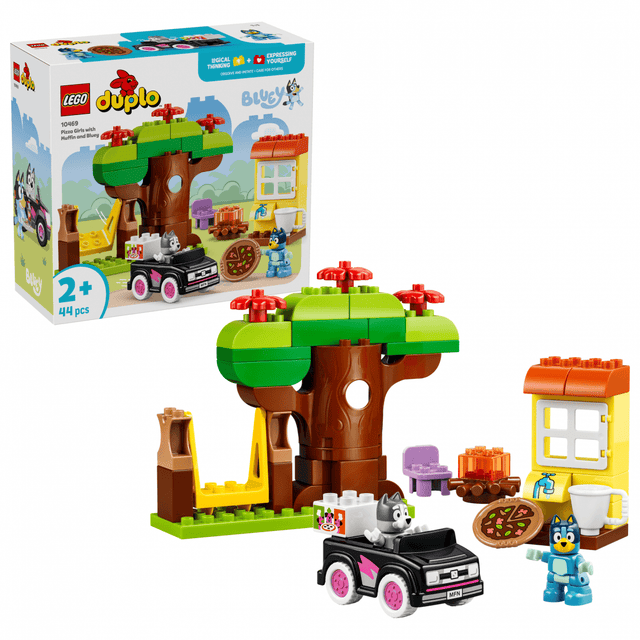 Lego Jucării Set Constructie LEGO Bluey 10469 | Muffin si Blue, Fetele care Aduc Pizza