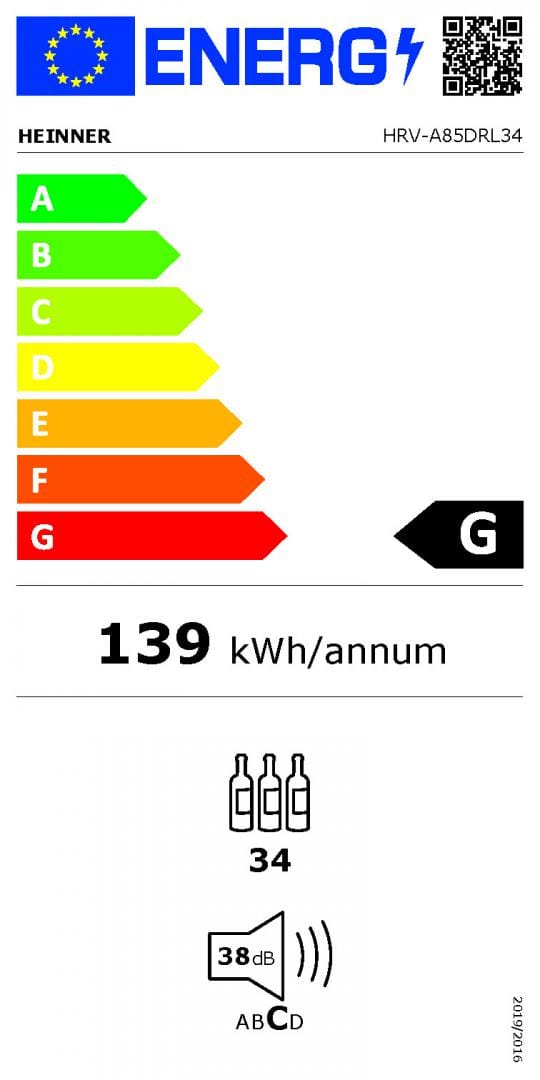 Heinner Racitor vinuri Racitor Vinuri Heinner HRV-A85DRL34 | 85 Sticle, Dual Zone, Display LED