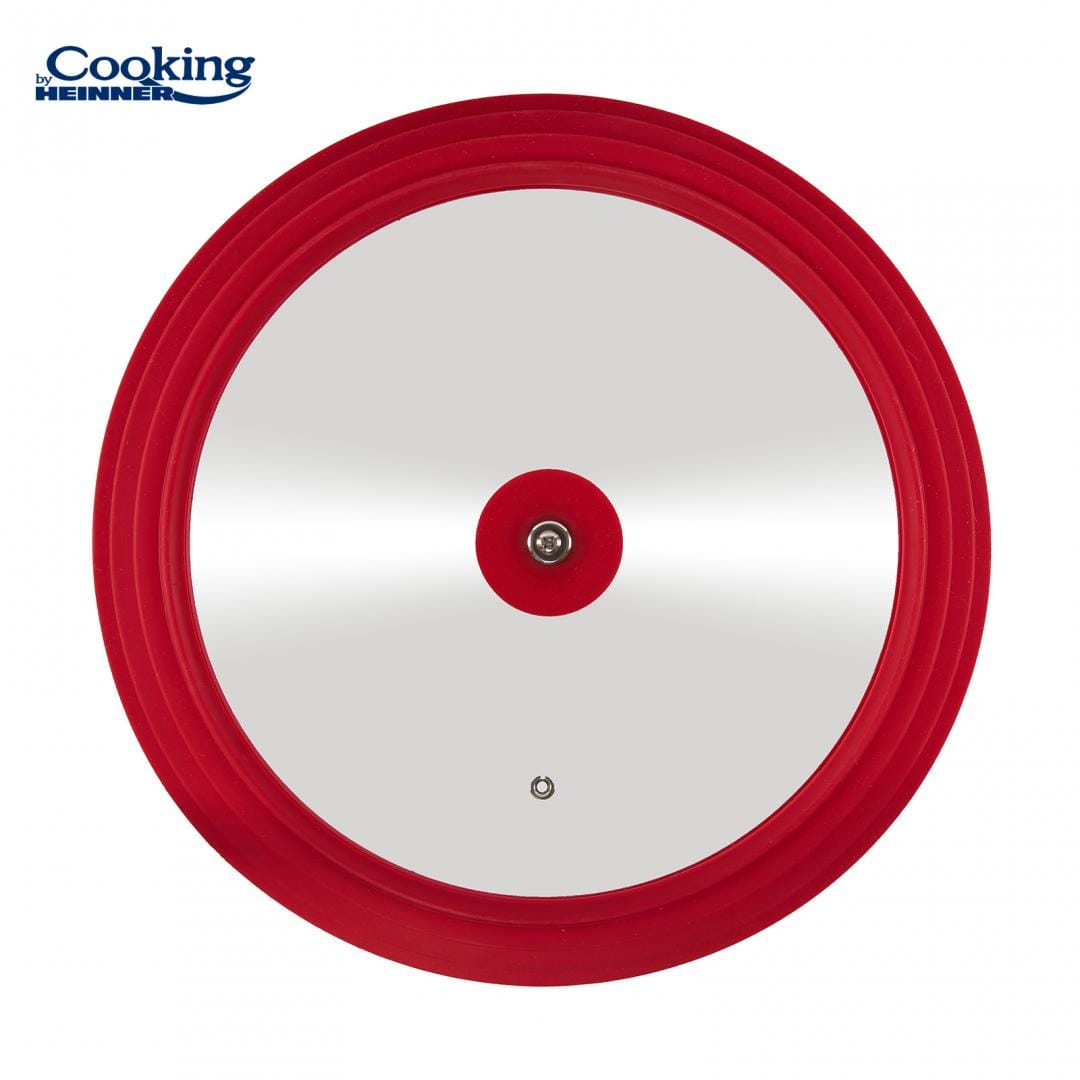 Heinner Capac oala Capac Oala Heinner HR-AER-28D32R | Sticla, Margine Silicon, 28-32cm, Rosu
