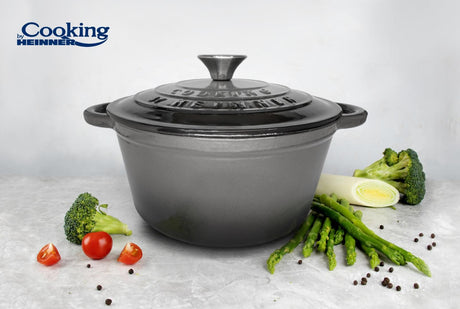 Heinner Cratita Cratita Heinner HR-ZVC-C22 | 22cm, 2.9L, Fonta Emailata, Capac, Marble Grey