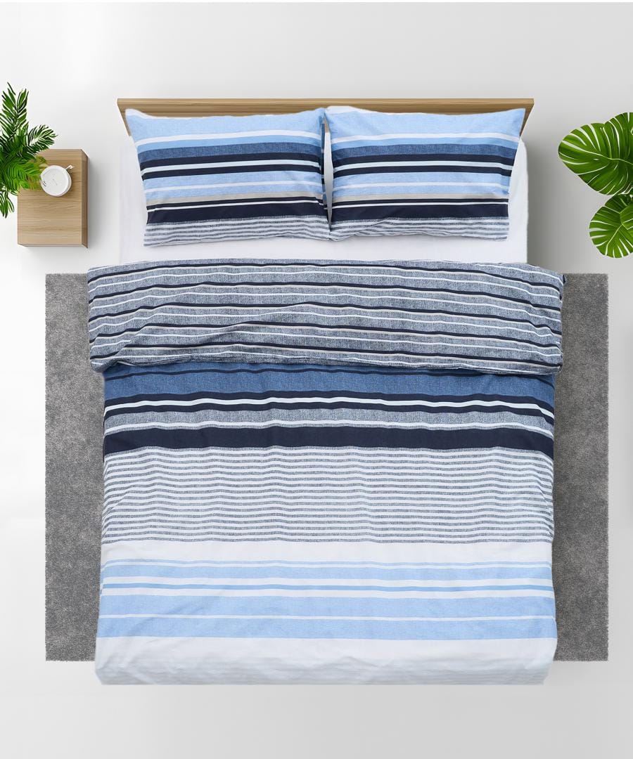 Heinner Lenjerie de pat Lenjerie De Pat Heinner HR-4BED-132-AZUL | Dubla, 100% Bumbac, 4 Piese, Azul