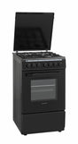 Heinner Aragaz Aragaz Mixt Heinner HFSC-V60LITGC-BK | 4 Arzatoare Gaz, Cuptor Electric, 60cm, Negru, 50x60x85cm