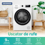 [RESIGILAT] Uscator de rufe Heinner HHPD-H90FRA++ | 9kg, Clasa D, Pompa caldura, 15 programe, 59.5x61x84.5cm