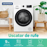 Heinner Uscator de rufe Uscator de rufe Heinner HHPD-H90FRA++ | 9kg, Pompa de caldura, A++, Alb, 59.5x61x84.5cm