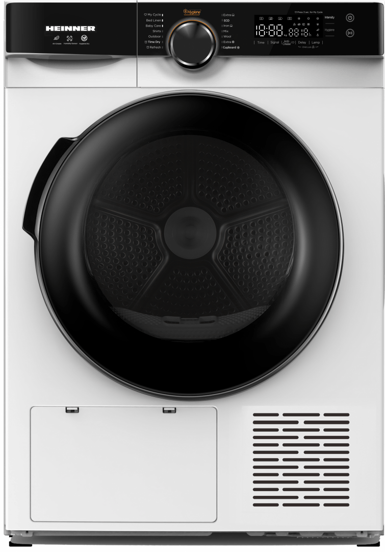 Heinner Uscator de rufe Uscator de Rufe Heinner HHPD-M8K3A++ | 8kg, Pompa de Caldura, A++, Alb, 59.5x60x84.5cm