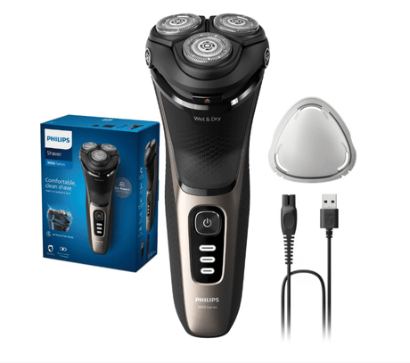 Philips Aparat de ras Aparat de ras Philips Seria 3000 S3242/12 | Wet&Dry, 3 capete, 60 min