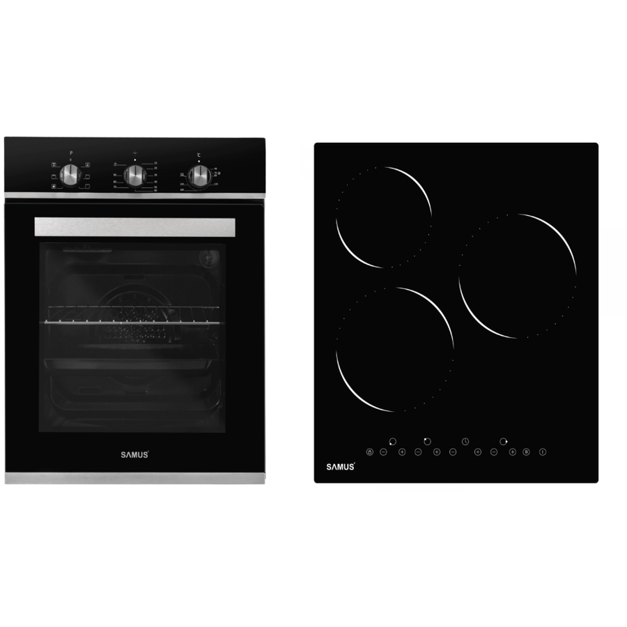 Pachet built-in Samus SC457GTBV+PSVE-43BG2 | cuptor + plită, negru