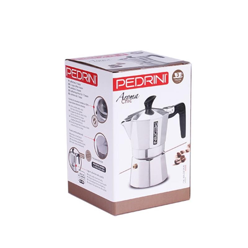 Pedrini Cafetiera Cafetiera Moka Pedrini 9083-3 | 3 cesti, Aluminiu, Argintiu/Negru