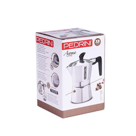 Pedrini Cafetiera Cafetiera Moka Pedrini 9083-3 | 3 cesti, Aluminiu, Argintiu/Negru