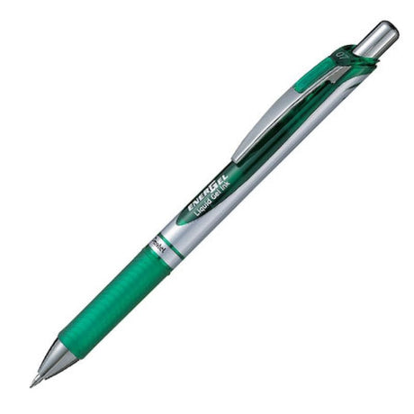 Pentel Roller cu gel Pentel EnerGel BL77-DO, cerneală verde, uscare rapidă, scriere fină și curată