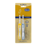 Periuta de Dinti Copii Chicco, Set 2 Bucati, Indigo + Mustar, 6-36 Luni