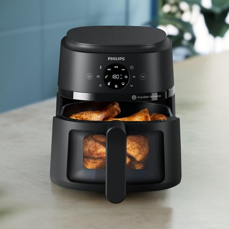 Philips Friteuză cu aer cald Philips Airfryer NA220/00, 4,2 L, 1500 W, Negru