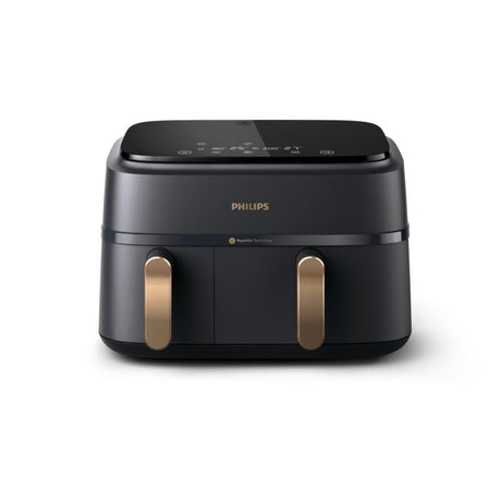 Philips Friteuză cu aer cald Philips Airfryer NA352/00 Dual Basket 9L 2750W, negru-cupru