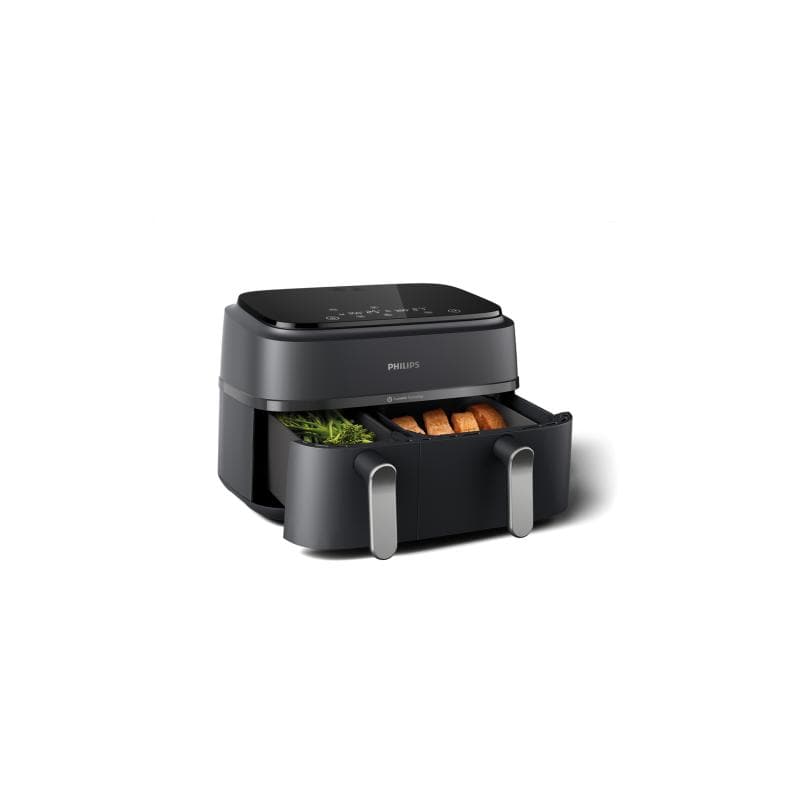 Philips Friteuză cu aer cald Philips Airfryer NA352/00 Dual Basket 9L 2750W, negru-cupru