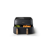 Philips Friteuză cu aer cald Philips Airfryer NA352/00 Dual Basket 9L 2750W, negru-cupru