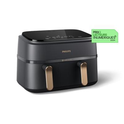 Philips Friteuză cu aer cald Philips Airfryer NA352/00 Dual Basket 9L 2750W, negru-cupru