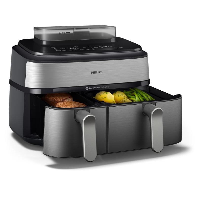 Philips Friteuză cu aer cald Philips Airfryer NA555/00 Dual Basket 9L 2750W, argintie