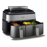 Philips Friteuză cu aer cald Philips Airfryer NA555/00 Dual Basket 9L 2750W, argintie