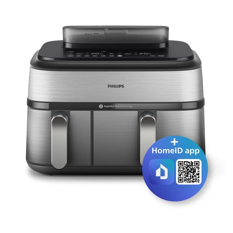 Philips Friteuză cu aer cald Philips Airfryer NA555/00 Dual Basket 9L 2750W, argintie