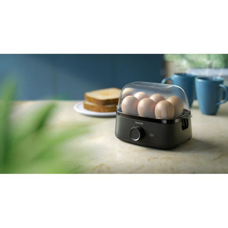 Philips Fierbător de ouă Philips HD9137/90, negru, capacitate 6 ouă, ouă moi/medii/tari