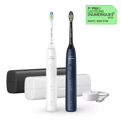 Philips Set 2 Periuțe de Dinți Electrice Philips Sonicare 5500 HX7119/01, Bleumarin/Alb, Tehnologie Sonicare