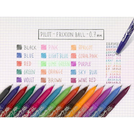 Pilot Pix cu gel ștergibil Pilot FriXion Ball BL-FR7-B, cerneală termosensibilă, negru, 0.7 mm
