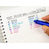 Pilot Pix cu gel ștergibil Pilot FriXion Clicker, albastru, retractabil, cu radieră integrată, BLRT-FR7-L