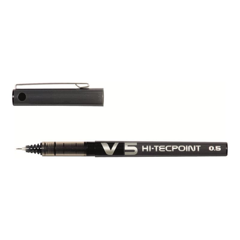 Pilot Roller Pilot V5 cu cerneală neagră, pentru birou și școală, model BX-V5-B / BXV5B