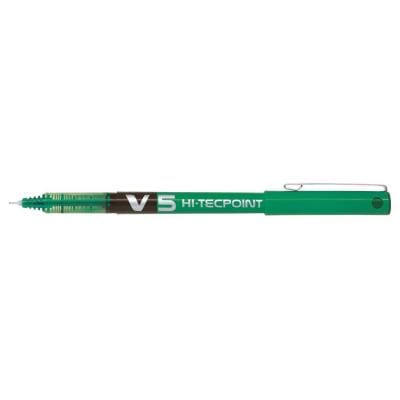 Pilot Roller Pilot V5 cu cerneală lichidă, verde, scriere fină și precisă (BX-V5-G)