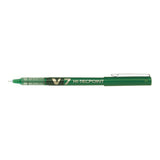 Pilot Roller cu cerneală verde Pilot V7, vârf 0,7 mm, scriere fină și cursivă, cu capac, cod BX-V7-G
