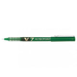 Pilot Roller cu cerneală verde Pilot V7, vârf 0,7 mm, scriere fină și cursivă, cu capac, cod BX-V7-G