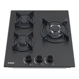 Plita Built-in-inox-gaz Samus PSG-32SMGN1 - sticlă neagră mată, sticlă cu acoperire Nano pentru curățare ușoară (protecție la murdărie și zgârieturi), lăţime 29