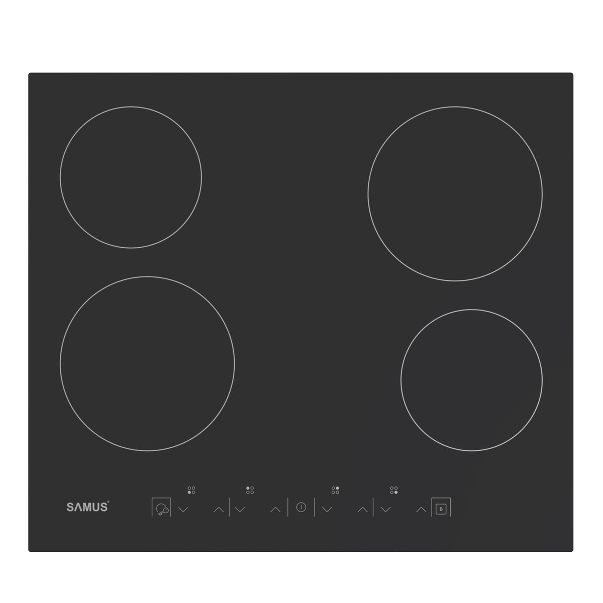 Plită Incorporabilă Samus PSVE-64BMG4 | 6000W, 60cm, 58x51x5.5cm, 60x51x5.5cm