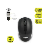 PORT DESIGNS Mouse Wireless Port Designs OFFICE 3 butoane1000DPI Negru/Verde