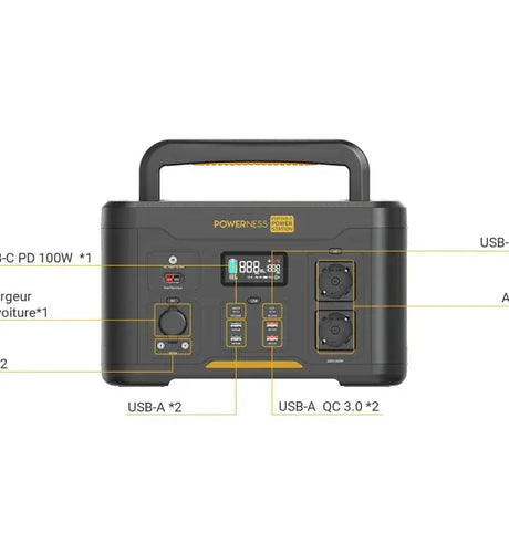 Powerness Acumulator extern Power Station Powerness U1000 1166Wh 4 USB-A 2 USB-C 2 x AC Negru