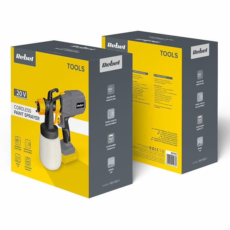 Rebel Pistol vopsit Acumulator Rebel RB-1061.1 | 160L, 20V