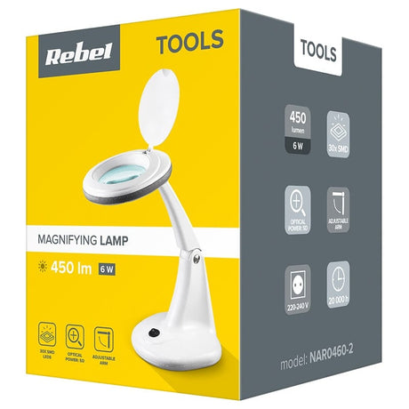 Rebel Lampa LED Lampa LED Rebel NAR0460-2 | 240V, Alb, LED